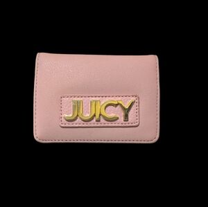 Juicy Couture Pink Card/ID Wallet Snap Closure.